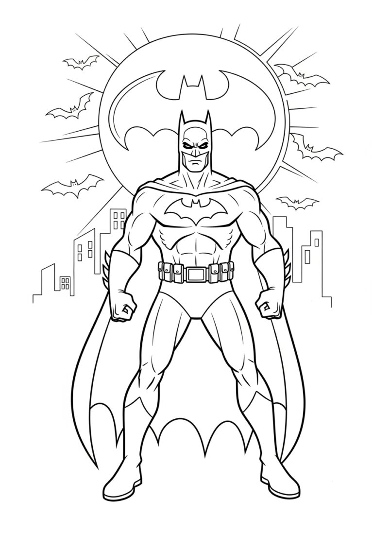 Printable Batman Coloring Sheet for Kids and Adults Printable Batman Coloring Sheet for Kids and Adults