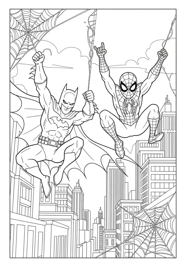 Batman and Spiderman Coloring Pages: Printable Fun for Kids Batman and Spiderman Coloring Pages: Printable Fun for Kids