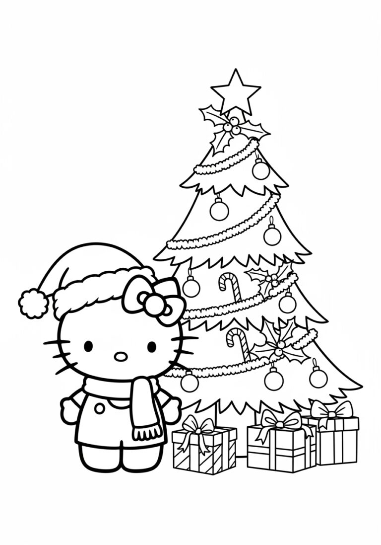 Christmas Hello Kitty Coloring Pages for Kids Christmas Hello Kitty Coloring Pages for Kids