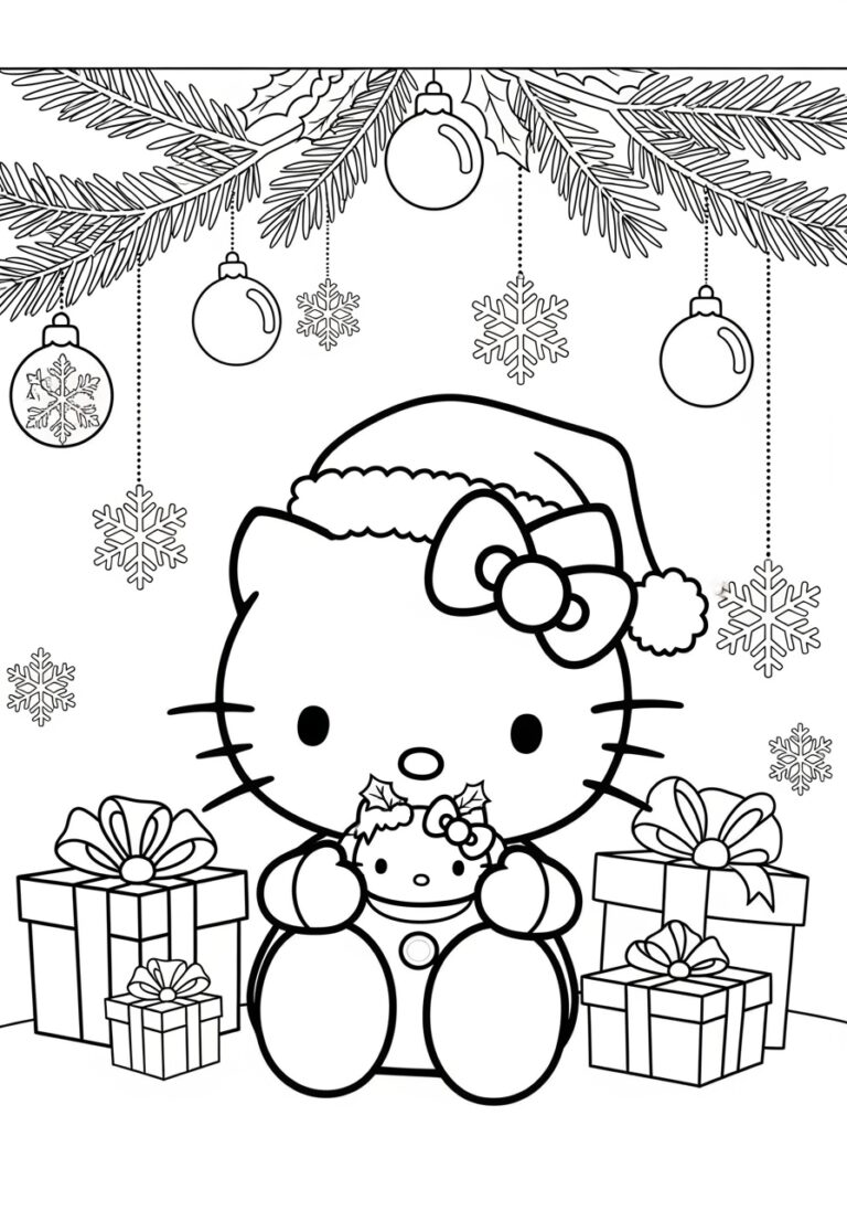 Christmas Hello Kitty Coloring Sheets Christmas Hello Kitty Coloring Sheets