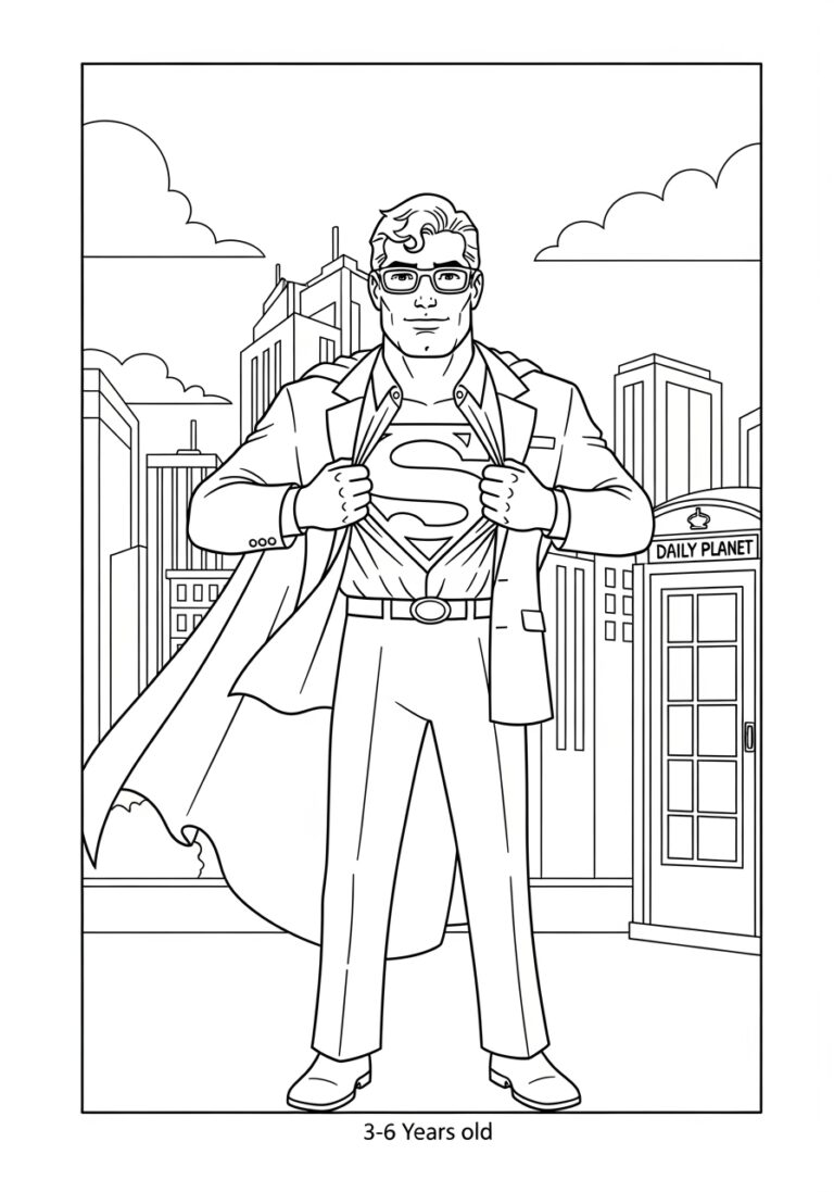 Clark Kent Coloring Pages: Printable Fun for Kids Clark Kent Coloring Pages: Printable Fun for Kids