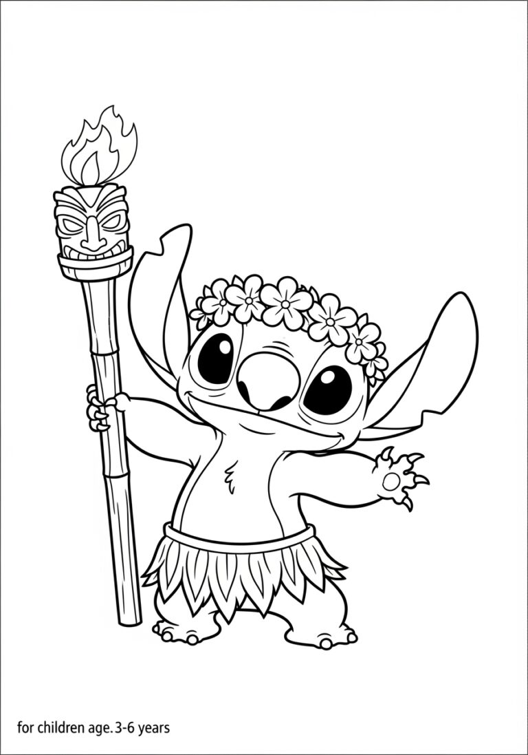 Coloring Page of Stitch: Printable Fun for Kids
