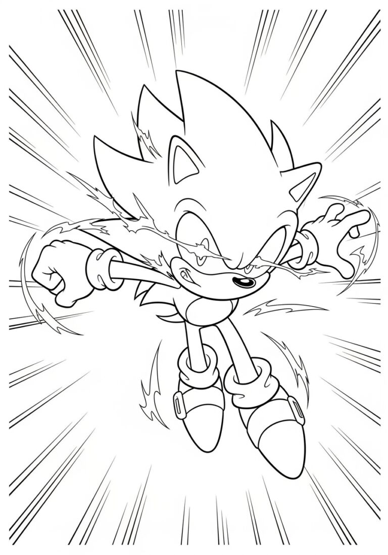 Coloring Pages of Super Sonic for Kids Coloring Pages of Super Sonic for Kids