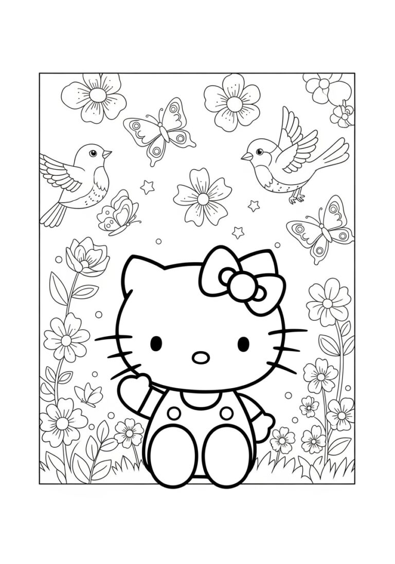 Coloring Picture of Hello Kitty: Free Printable for Kids Coloring Picture of Hello Kitty: Free Printable for Kids
