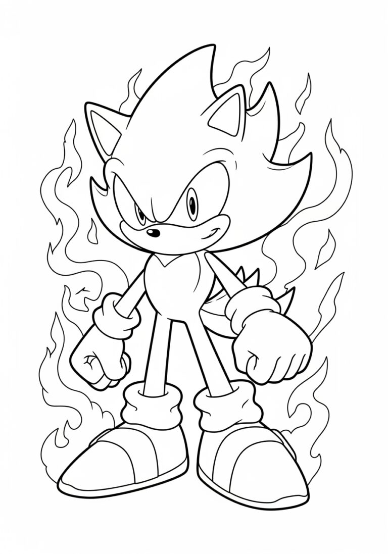 Exciting Dark Sonic Coloring Pages for Kids and Fans