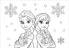 Elsa, Anna, and Olaf Coloring Pages
