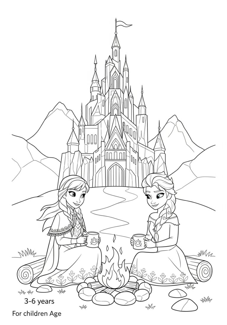 Elsa Castle Colouring Page: Printable Fun for Kids Elsa Castle Colouring Page: Printable Fun for Kids