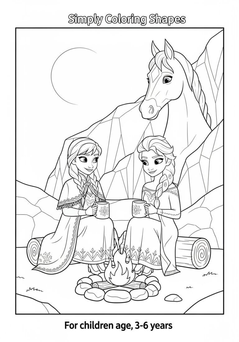 Magical Elsa Water Horse Coloring Page for Kids Magical Elsa Water Horse Coloring Page for Kids