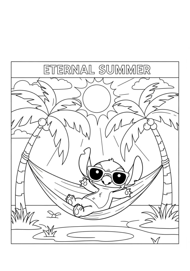 Eternal Summer Stitch Coloring Page Eternal Summer Stitch Coloring Page