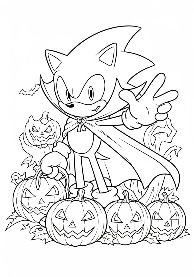 Halloween Sonic Coloring Pages for Kids Halloween Sonic Coloring Pages for Kids