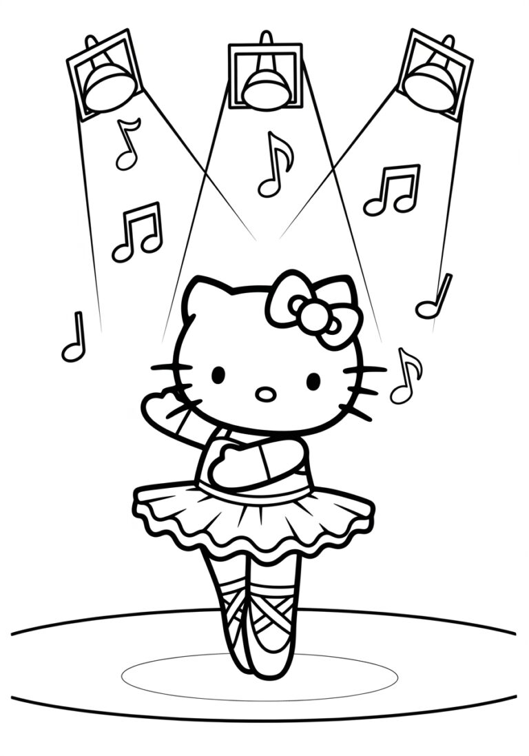 Hello Kitty Ballerina Coloring Page