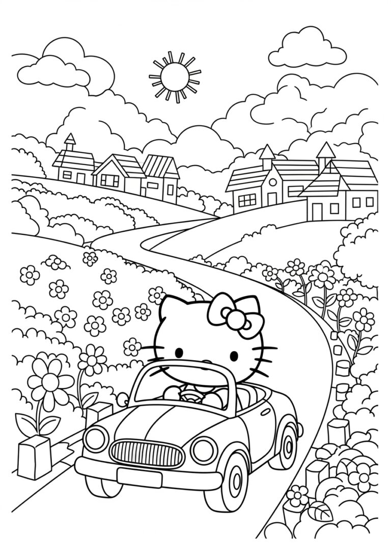 Explore Fun with Hello Kitty Car Coloring Pages Explore Fun with Hello Kitty Car Coloring Pages