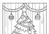 Hello Kitty Christmas Tree Coloring Page