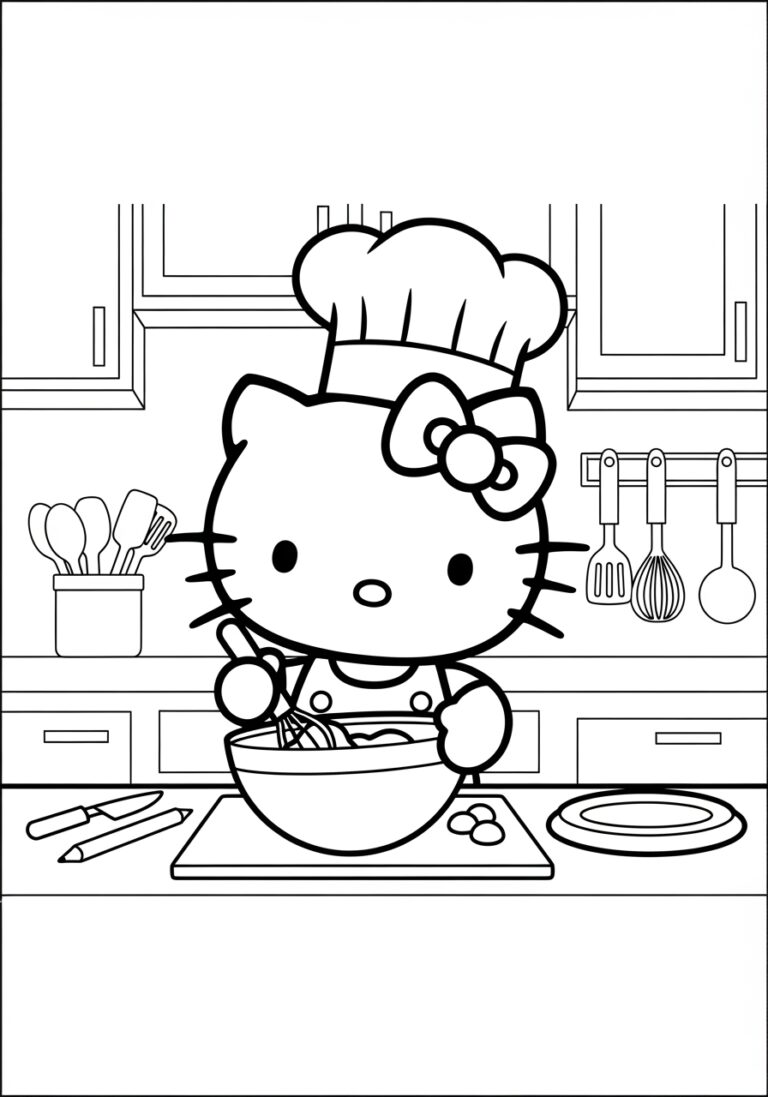 Hello Kitty Cooking Coloring Pages for Kids Hello Kitty Cooking Coloring Pages for Kids
