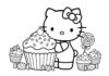 Hello Kitty Cupcake Coloring Page: Fun & Free Printable
