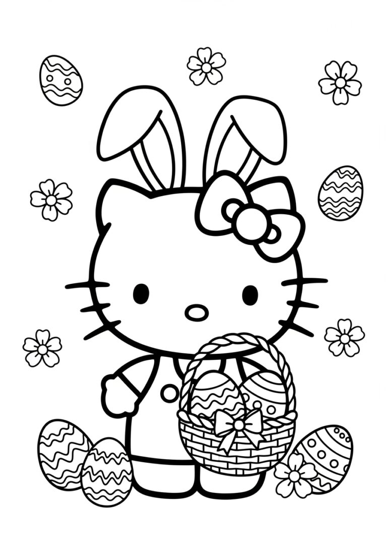 Hello Kitty Easter Coloring Pages: Fun and Festive Prints Hello Kitty Easter Coloring Pages: Fun and Festive Prints