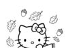Hello Kitty Fall Coloring Pages for Kids