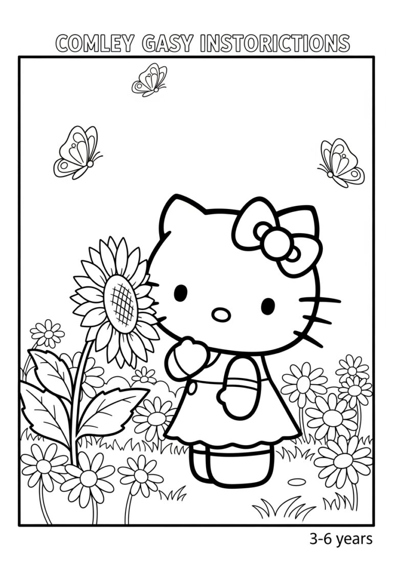 Hello Kitty Flower Coloring Pages for Kids Hello Kitty Flower Coloring Pages for Kids