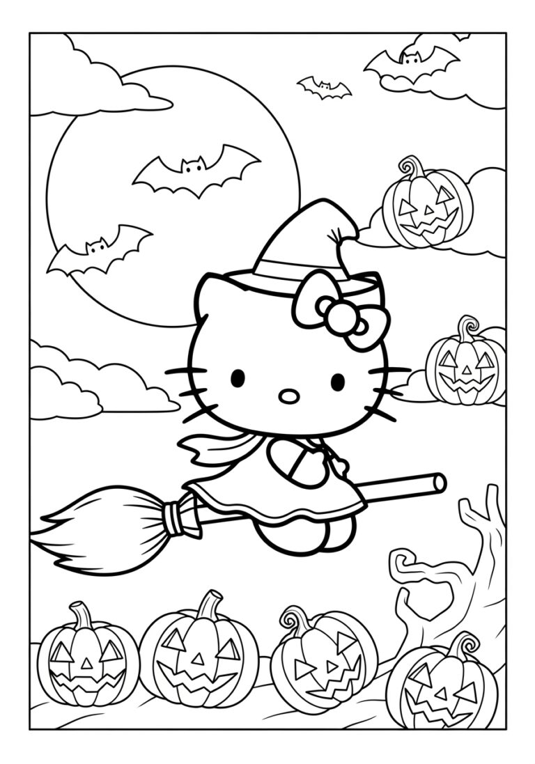 Hello Kitty Halloween Printables: Fun Coloring Pages for Kids Hello Kitty Halloween Printables: Fun Coloring Pages for Kids