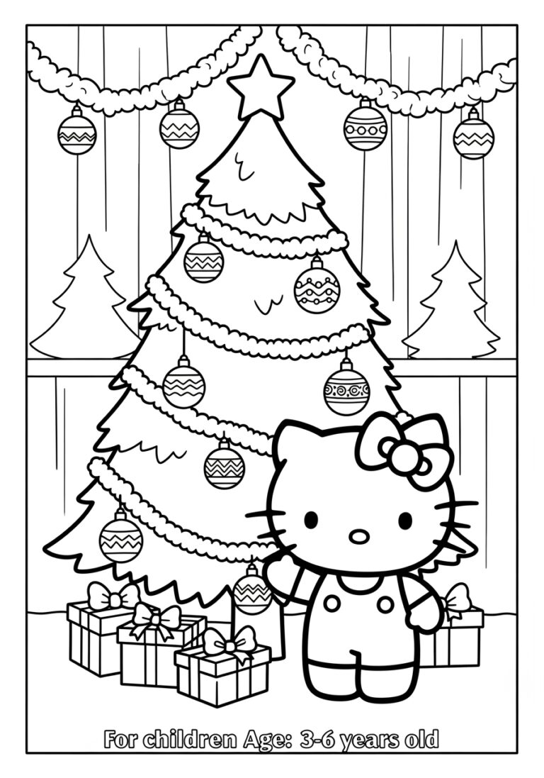 Hello Kitty Xmas Coloring Pages: Festive Fun for Kids