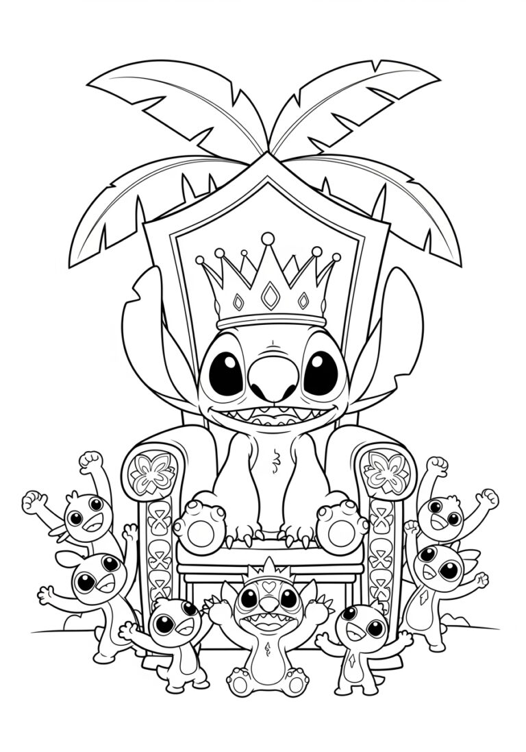 King Stitch Coloring Page: Printable Fun for Kids