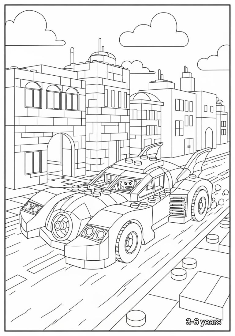 Lego Batmobile Coloring Pages for Kids Lego Batmobile Coloring Pages for Kids
