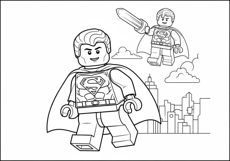 Printable Lego Superman Coloring Page for Kids Printable Lego Superman Coloring Page for Kids