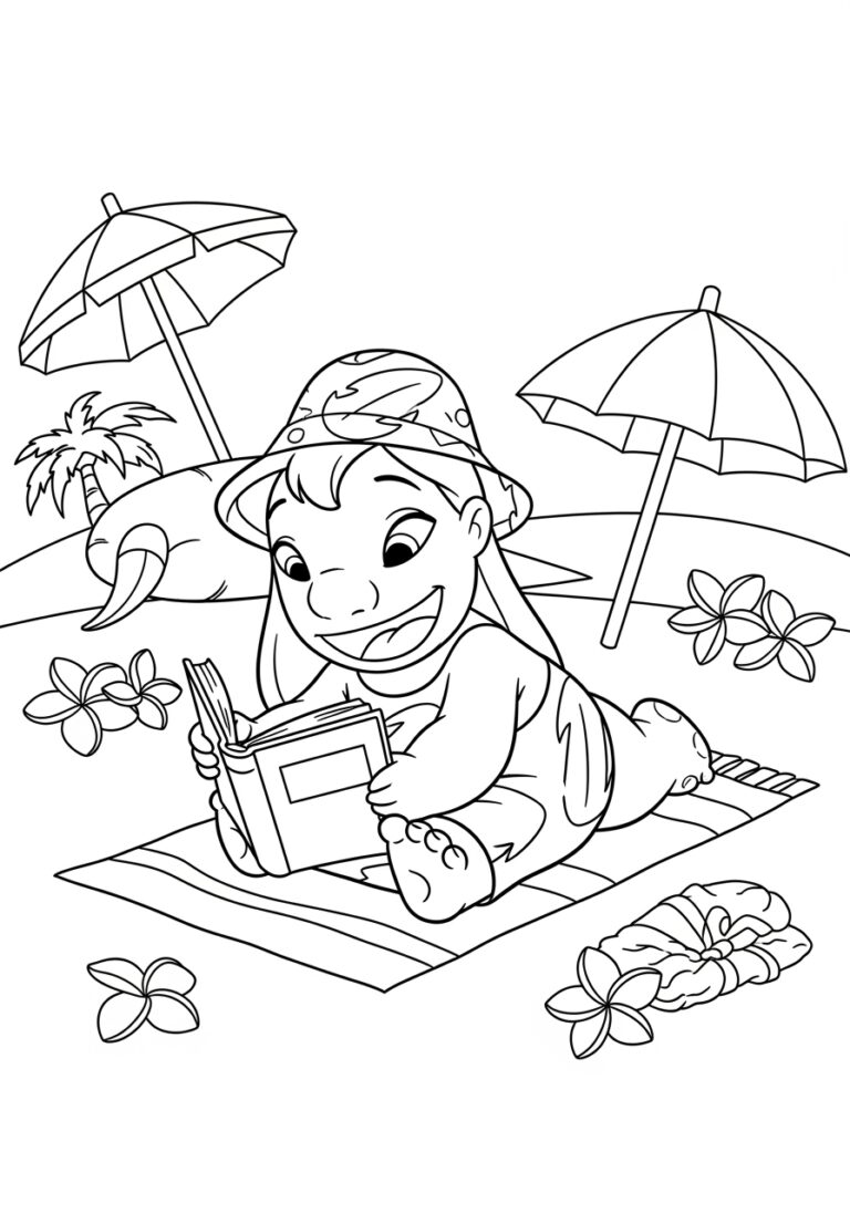Lilo Relaxing Coloring Page