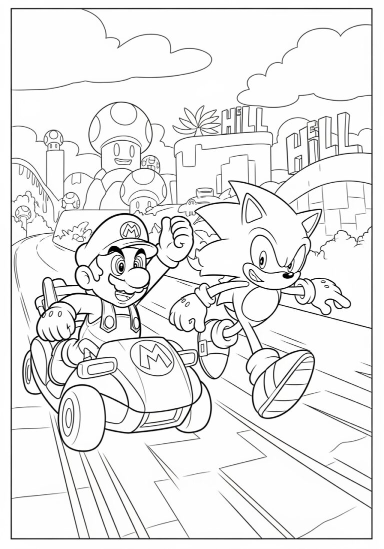 Mario and Sonic Coloring Pages: Fun Printable Adventures Mario and Sonic Coloring Pages: Fun Printable Adventures
