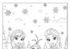 Printable Anna, Elsa, and Olaf Coloring Page
