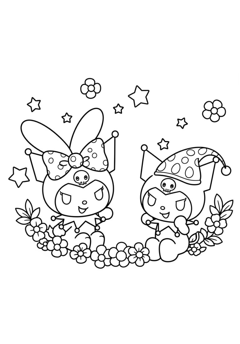 Printable My Melody and Kuromi Coloring Pages Printable My Melody and Kuromi Coloring Pages