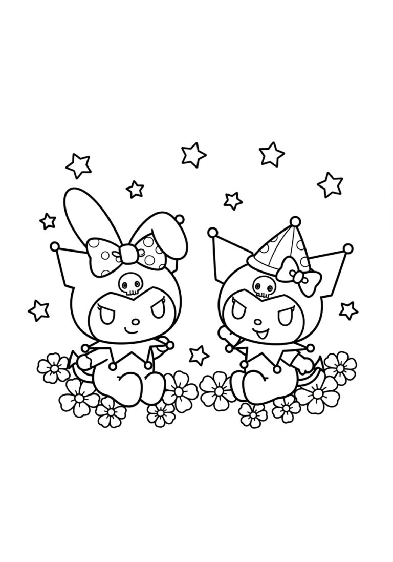 Printable My Melody and Kuromi Coloring Pages Printable My Melody and Kuromi Coloring Pages