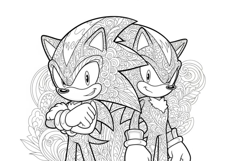 Shadow Sonic Color Page: Printable Fun for Kids Shadow Sonic Color Page: Printable Fun for Kids