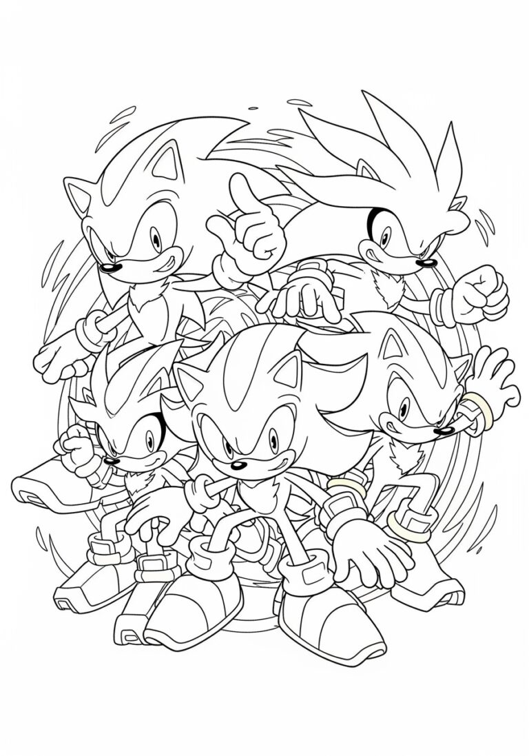 Shadow Sonic Colouring Page: Printable Fun for Kids Shadow Sonic Colouring Page: Printable Fun for Kids