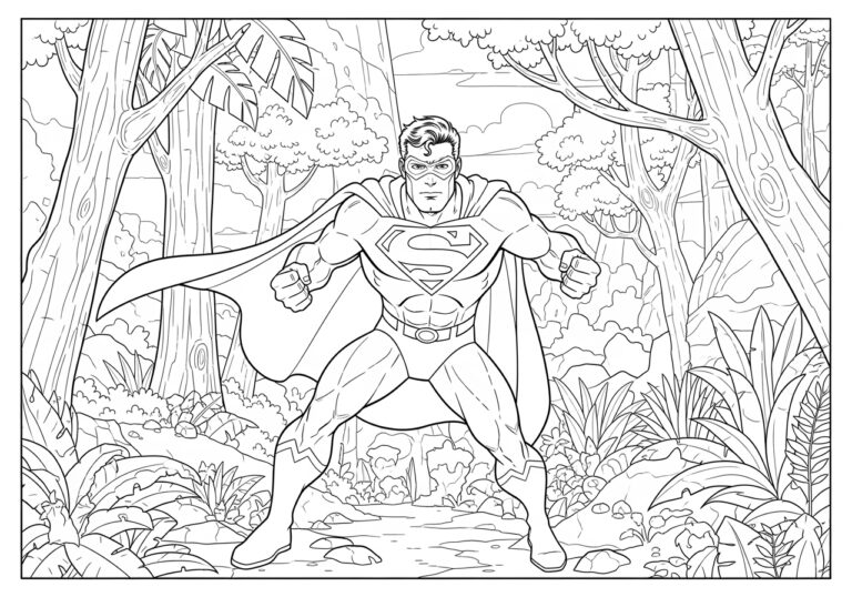 Small Superman Coloring Pages for Kids