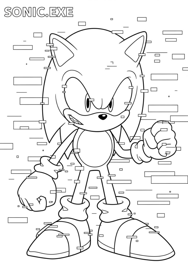 Sonic EXE Coloring Page: A Thrilling Adventure Sonic EXE Coloring Page: A Thrilling Adventure