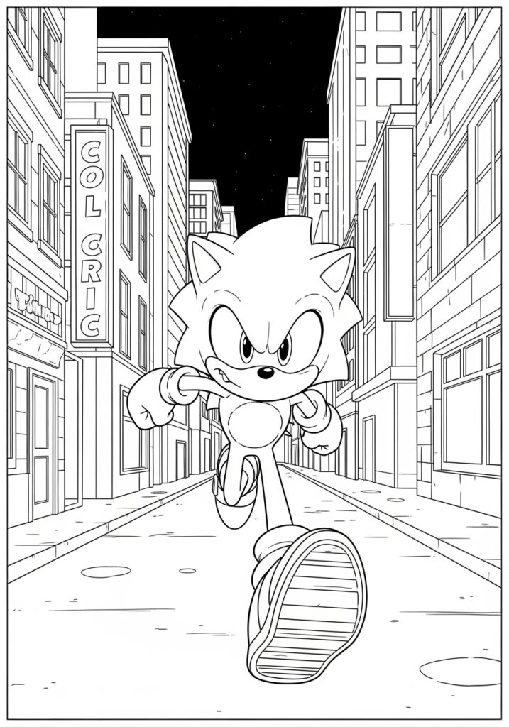 Sonic Thanksgiving Coloring Page for Kids