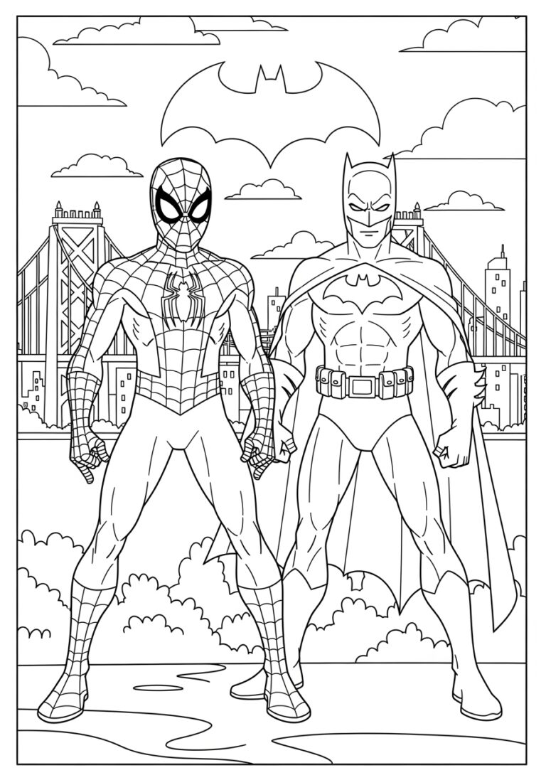 Exciting Spiderman Batman Coloring Pages for Kids Exciting Spiderman Batman Coloring Pages for Kids