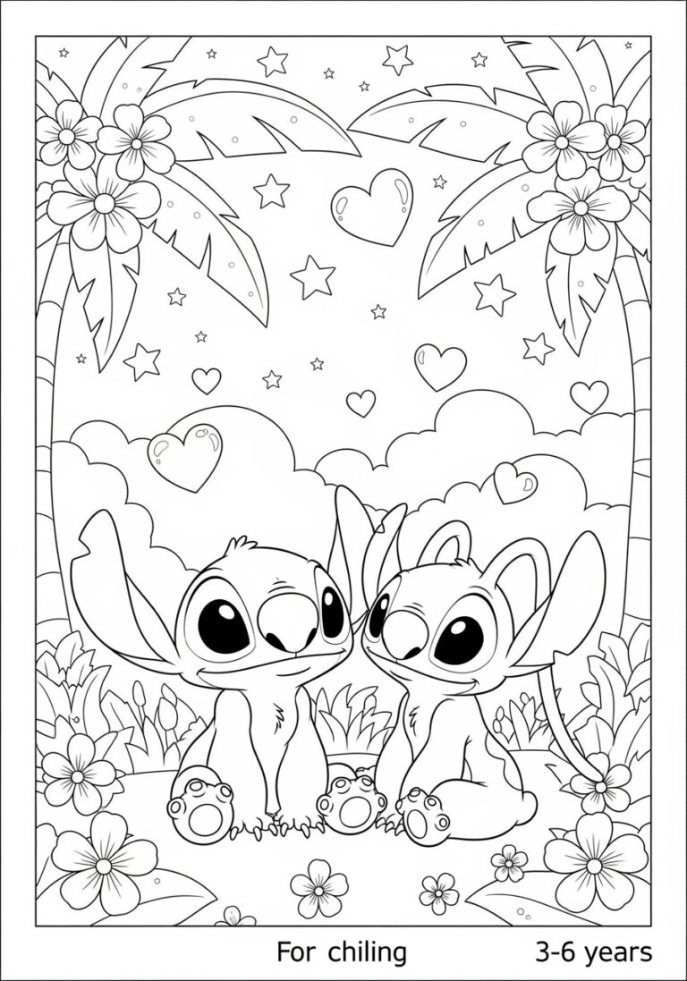 Stitch and Angel Coloring Pages: Fun and Free Printables Stitch and Angel Coloring Pages: Fun and Free Printables