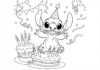 Stitch Birthday Coloring Page for Kids