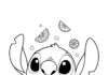Stitch Drinking Bubble Tea Coloring Page