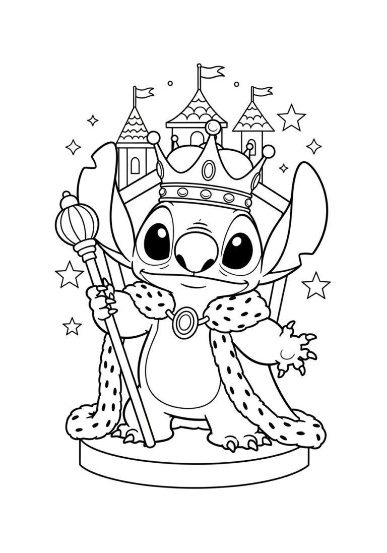 Stitch King Costume Coloring Page Stitch King Costume Coloring Page