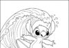 Stitch Surfing Coloring Page: Fun and Free Printable for Kids