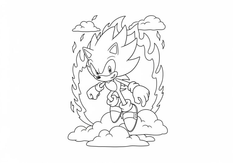 Super Sonic Color Page: A Fun Printable for Kids Super Sonic Color Page: A Fun Printable for Kids