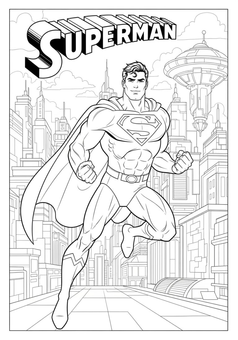 Superhero Superman Coloring Pages for Kids Superhero Superman Coloring Pages for Kids