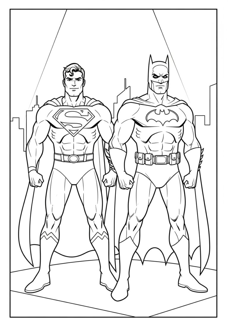 Superman and Batman Coloring Pages: Fun Printable Activities for Kids Superman and Batman Coloring Pages: Fun Printable Activities for Kids