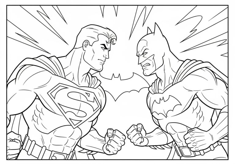 Superman and Batman Coloring Pages Superman and Batman Coloring Pages