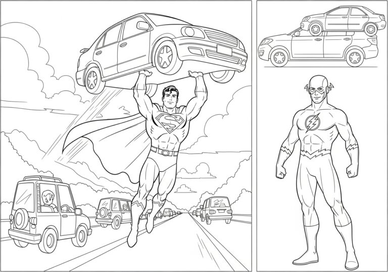 Superman and Flash Coloring Pages Superman and Flash Coloring Pages
