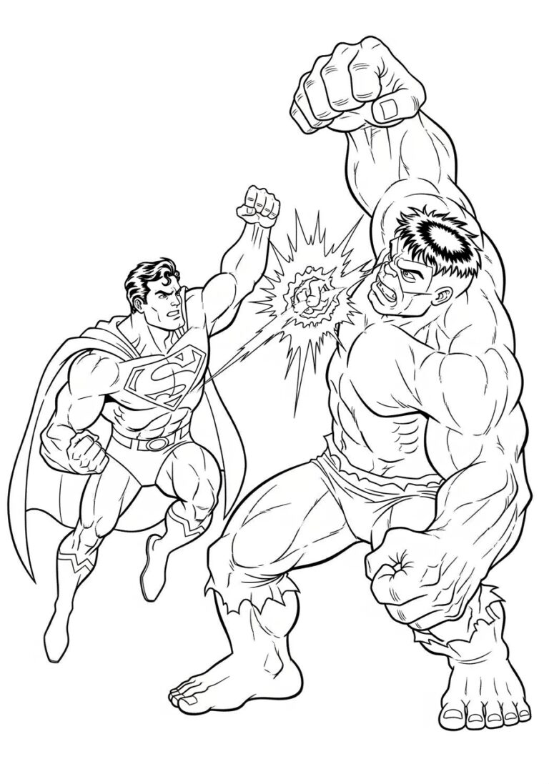 Superman and Hulk Coloring Pages Superman and Hulk Coloring Pages