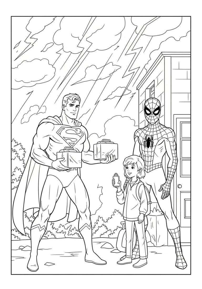 Superman and Spider-Man Coloring Pages: Fun Printables for Kids Superman and Spider-Man Coloring Pages: Fun Printables for Kids